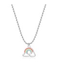 Collana a sfere piccole in acciaio 316L con pendente a forma di arcobaleno SSM001