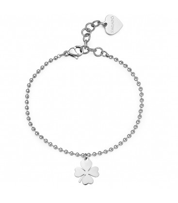 Bracciale a sfere piccole in acciaio 316L con pendente a forma di arcobaleno SSM011