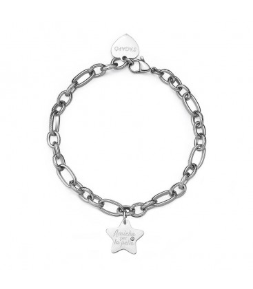 Bracciale in acciaio 316L con pendente a forma di cuore SBY011