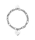 Bracciale in acciaio 316L con pendente a forma di cuore SBY015