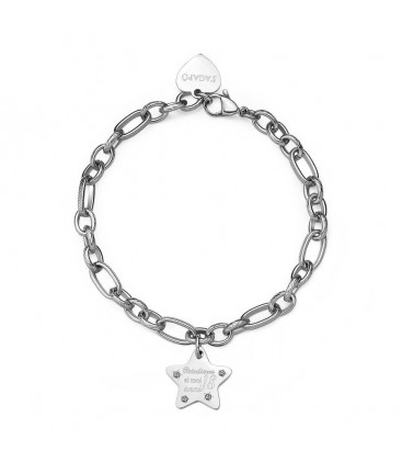 Bracciale in acciaio 316L con pendente a forma di stelle SBY021