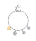 Bracciale componibile charm pendenti ape quadrifoglio e cuore S'agapõ SHAR25