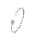 Bracciale rigido in acciaio 316L con stella e stella con cristalli S'agapõ SCK243