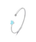 Bracciale rigido in acciaio 316L con cristallo e cuore con smalto S'agapõ SCK237