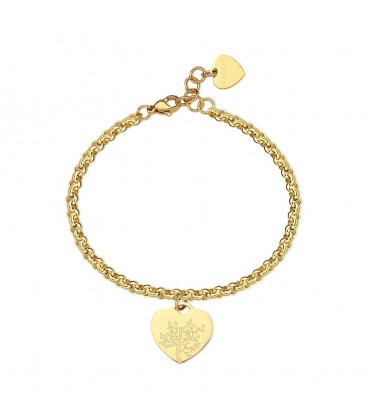 Bracciale in acciaio 316L con pendente a forma di cuore SBY019