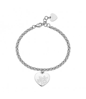 Bracciale in acciaio 316L con pendente a forma di cuore SBY015