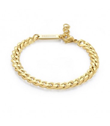 Bracciale catena spiga quadrata in acciaio 316 dorato pvd oro 14KS'agapõ SRP56