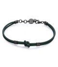 Bracciale gomma verde militare nodino centrale dettagli in acciaio 316L S'agapõ SPA25