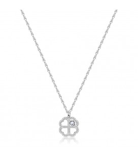 Collana acciaio con pendente a forma di cuore e cristallo S'agapõ SKT35