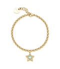 Bracciale in acciaio dorato pendente a forma di stella  e cristallo S'agapõ SKT44