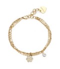 Bracciale donna doppio filo dorato charm fiore S'agapõ SAR47