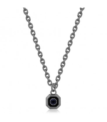 Collana uomo acciaio nero con pendente Ottagonale S'agapõ SNP02