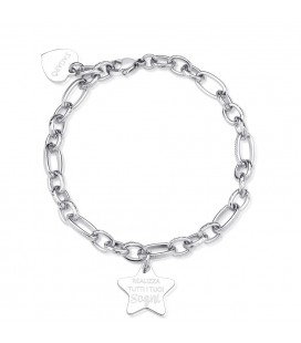 Bracciale in acciaio 316L con pendente a forma di stelle SBY024