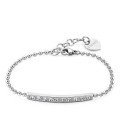 Bracciale donna sfere palline acciaio con targa cristalli bianchi S'agapõ SDZ11