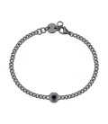 Bracciale acciaio nero centrale ottagonale con cistallo jet S'agapõ SNP14