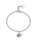 Bracciale in acciaio 316L con pendente a forma di cuore SBY040