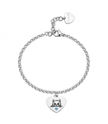 Bracciale in acciaio 316L con pendente a forma di cuore SBY039