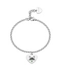 Bracciale in acciaio 316L con pendente a forma di cuore SBY042