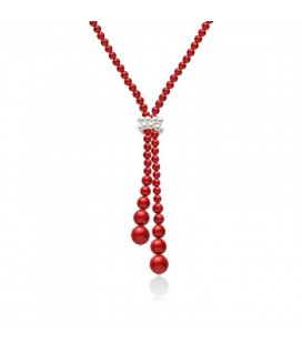 Collana Miluna corallo rosa pelle d'angelo e perle CLD3657