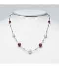 Collana corallo rosso e perla Miluna PCL5828