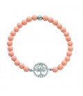 Bracciale elastico Corallo rosa albero della vita Miluna BR740-TPZ