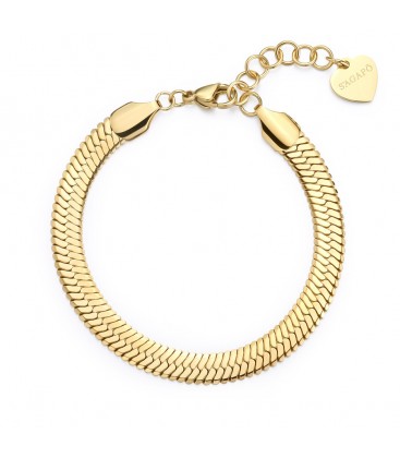 Bracciale doppio filo con catena spiaga e rolò finitura pvd oro 14K S'agapõ SHK66